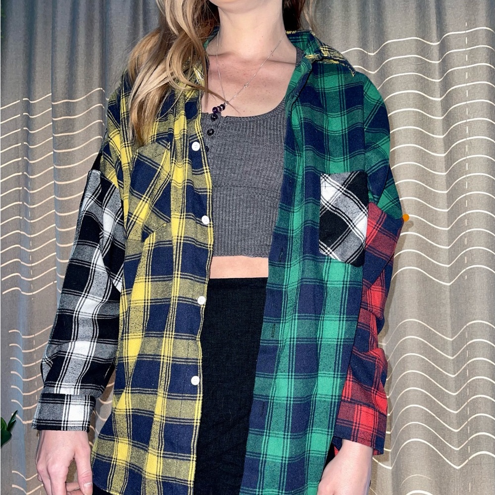 Perfect time of the year for this funky flannel